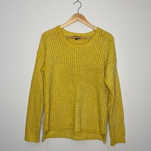 Yellow & White Crewneck Knit Sweater